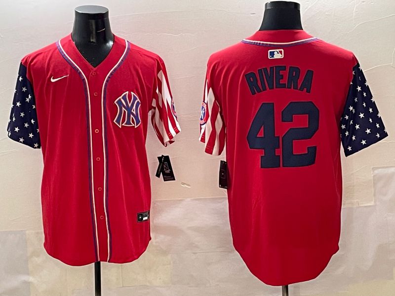 Men New York Yankees #42 Rivera Red a generation of national flags Jointly Name 2025 Nike MLB Jersey style 1